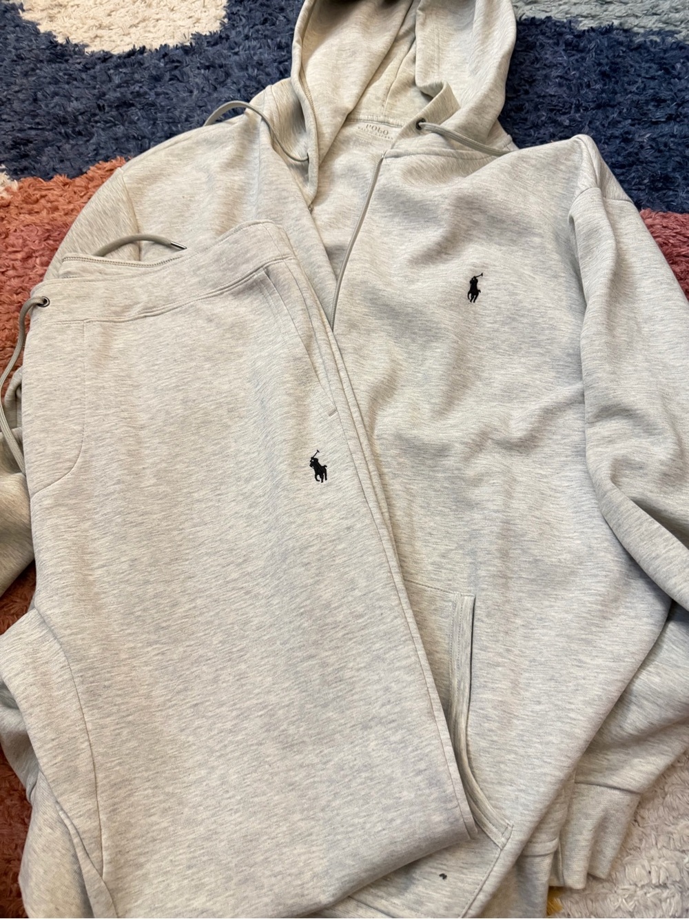 Polo by Ralph Lauren Light Gray Zip Hoodie & Joggers Set